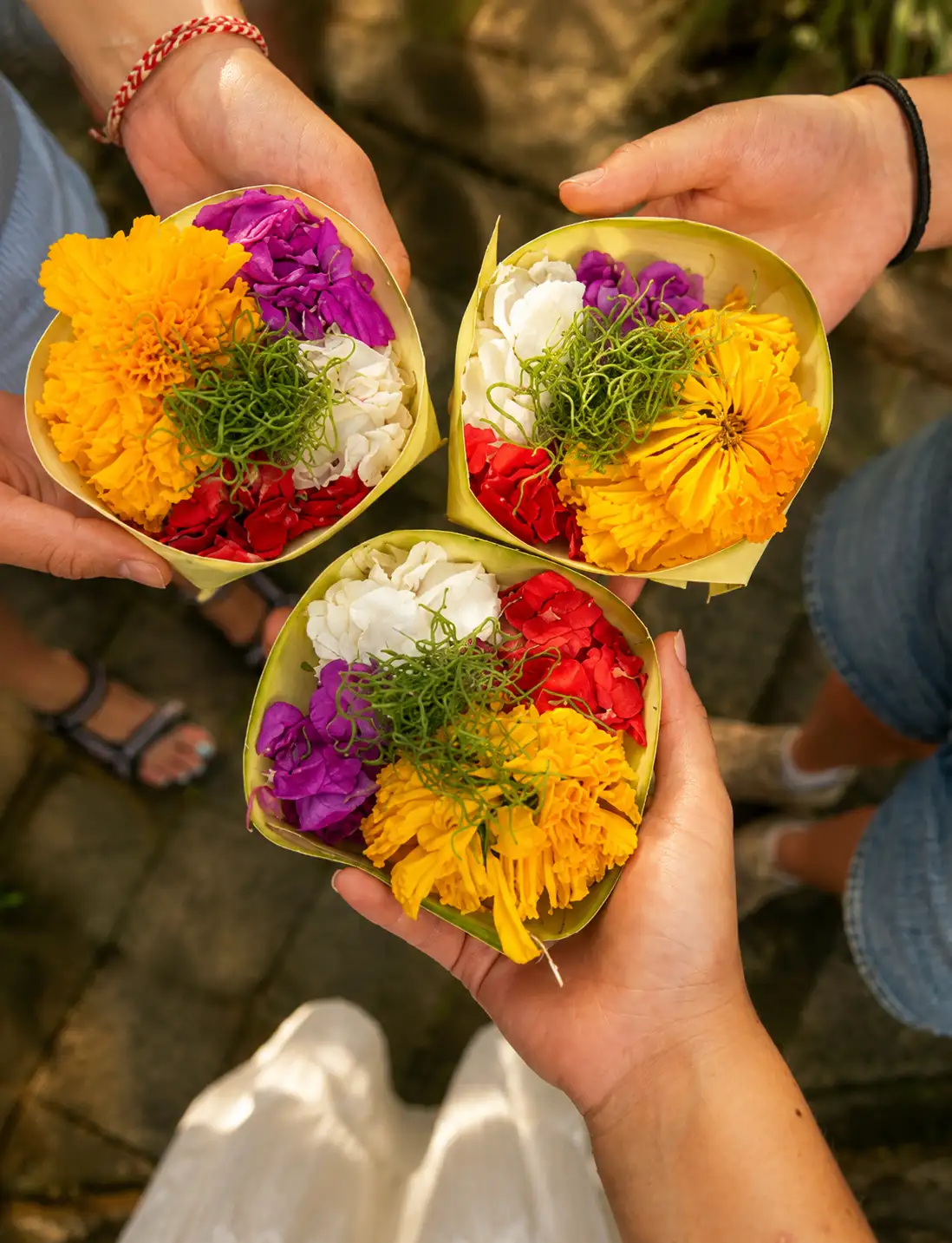 Traditional Balinese offerings — cultural experience