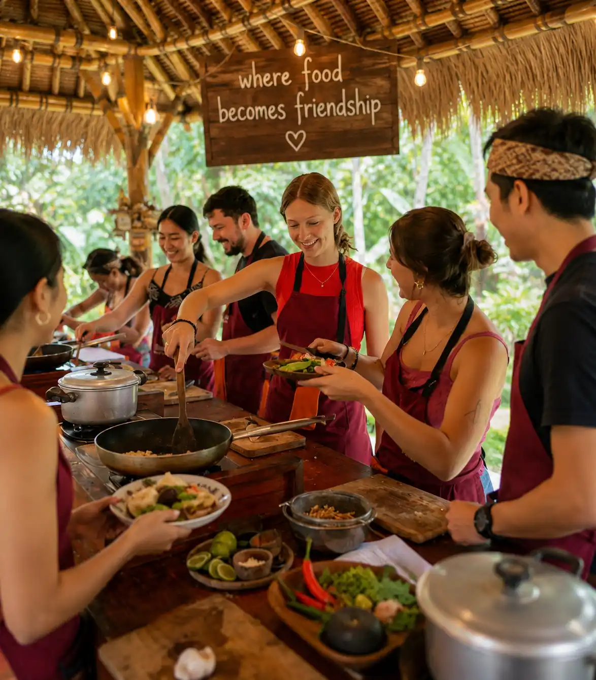Traditional Balinese kitchen — authentic cooking class experience in Ubud